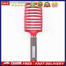 Plastic Nylon Anti-Static Hair Brush Curved Row Scalp Massager Comb (Red)