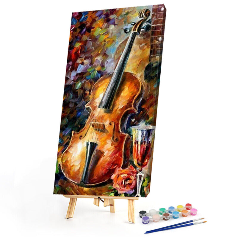Abstract Guitar Oil Paint By Numbers Kit DIY Acrylic Painting on Canvas Drawing