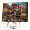 Frameless Oil Painting Arts Picture By Number Riverside Town Hand Painted Craft