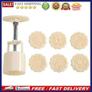 7pcs Stamps Round Mooncake Mould Hand Pressed Cake Decor Kitchen DIY Baking