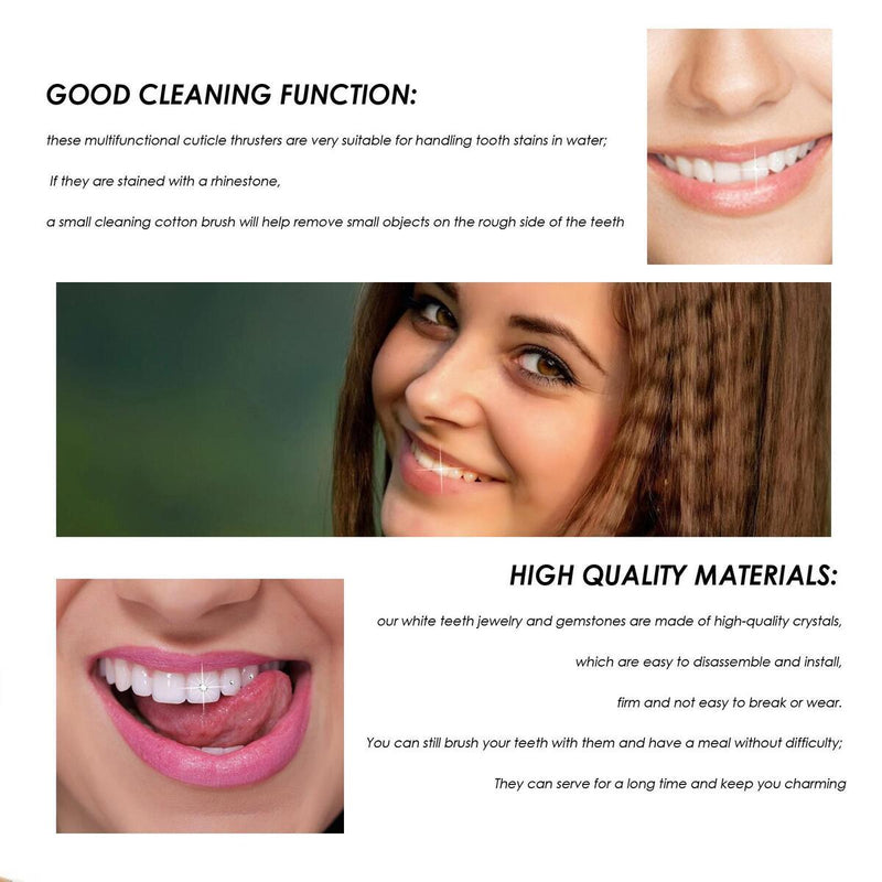 Kids Hygiene Kit Tooth Gem Set White Tooth Teeth Cleaning in Water Black`