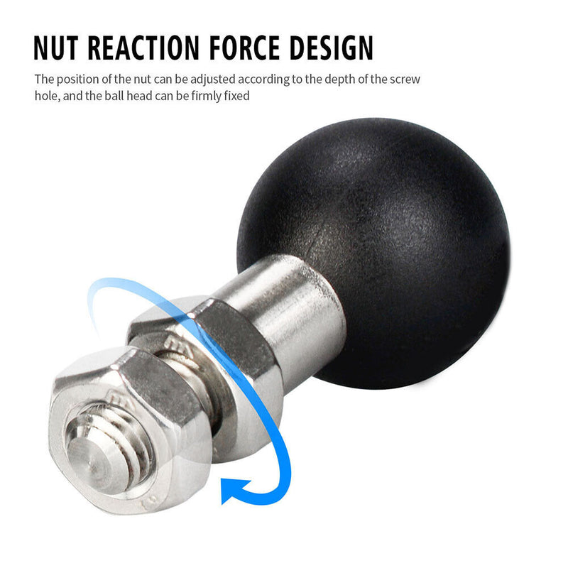 Stainless Steel Motorcycle Rearview Mirror Phone Holder Ball Clamp Base Parts