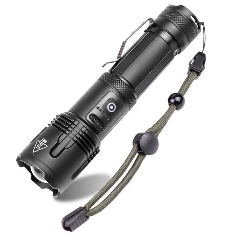 LED Aluminum Alloy Telescopic Zoom Torch 5 Modes Waterproof Handheld Flashlight