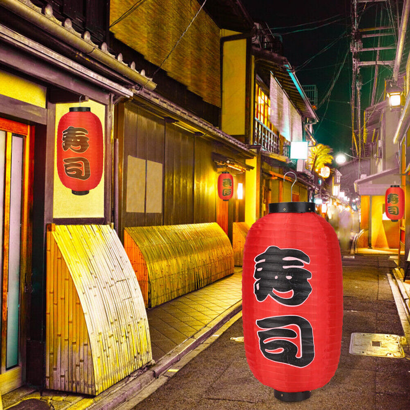 2x Sushi Lantern Cloth Japanese Style Sushi Pub Restaurant Decor with LED Wic