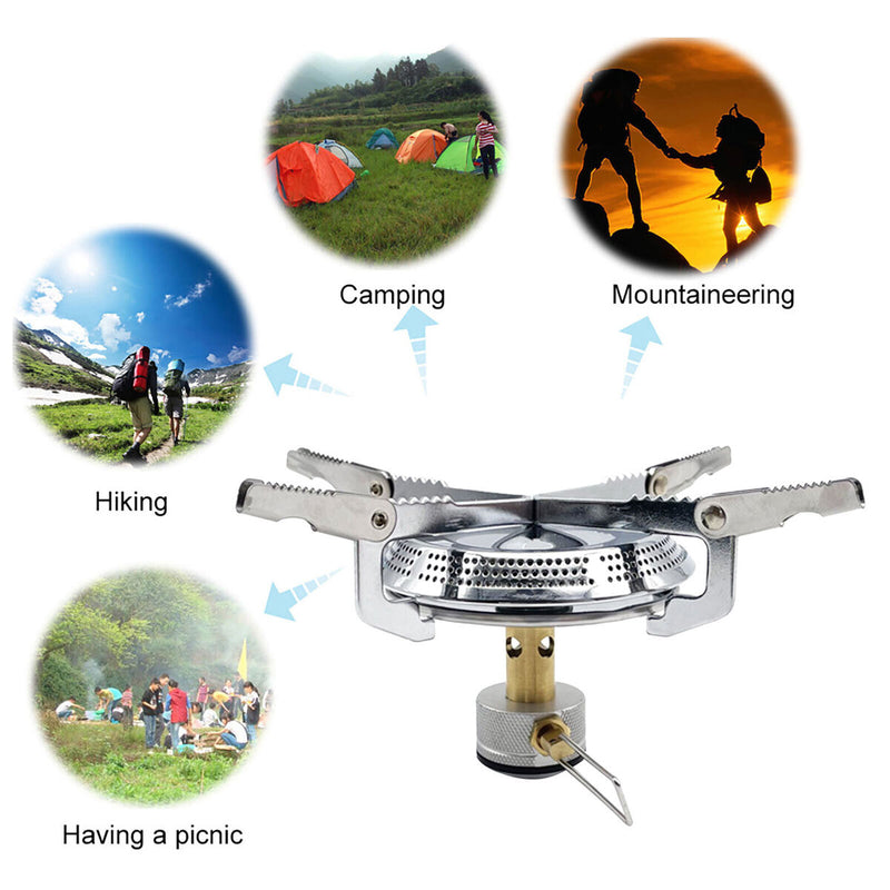 Portable Camping Stove Lightweight Pocket Stove Wind Resistant Cookware Kit