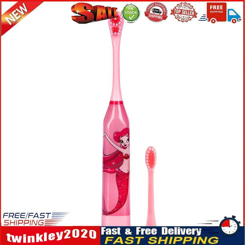 Children Auto Electric Toothbrush Ultrasonic Waterproof Tooth Brush (Pink) Newly