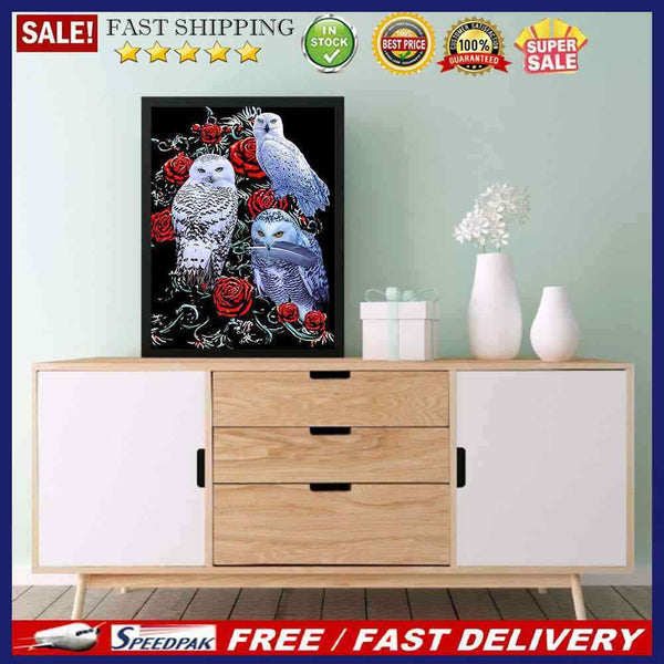 5D DIY Diamond Painting Kits Full Square Drill Rose Owl Mosaic Wall Picture