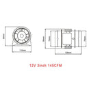 Side Air Vent Caravan Ventilator Blower Marine Vent Fan Car RV Exhaust Fan