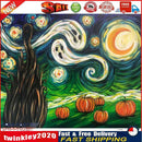 5D DIY Halloween Night Full Round Drill Diamond Painting Kit Mosaic Art Newly