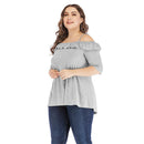 Summer Fashion Women Casual Off Shoulder Tops Loose Solid Color Female T-shirt