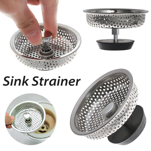Waste Drainer Sink Strainer Food Hair Stopper Colander Plug Filter Basket