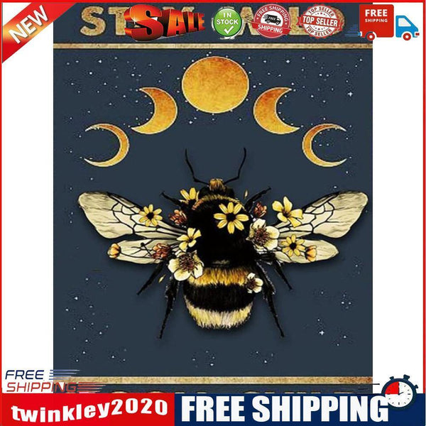 11CT Full Cross Stitch Moon Bee Counted DIY Kits Handmade Cotton Embroidery