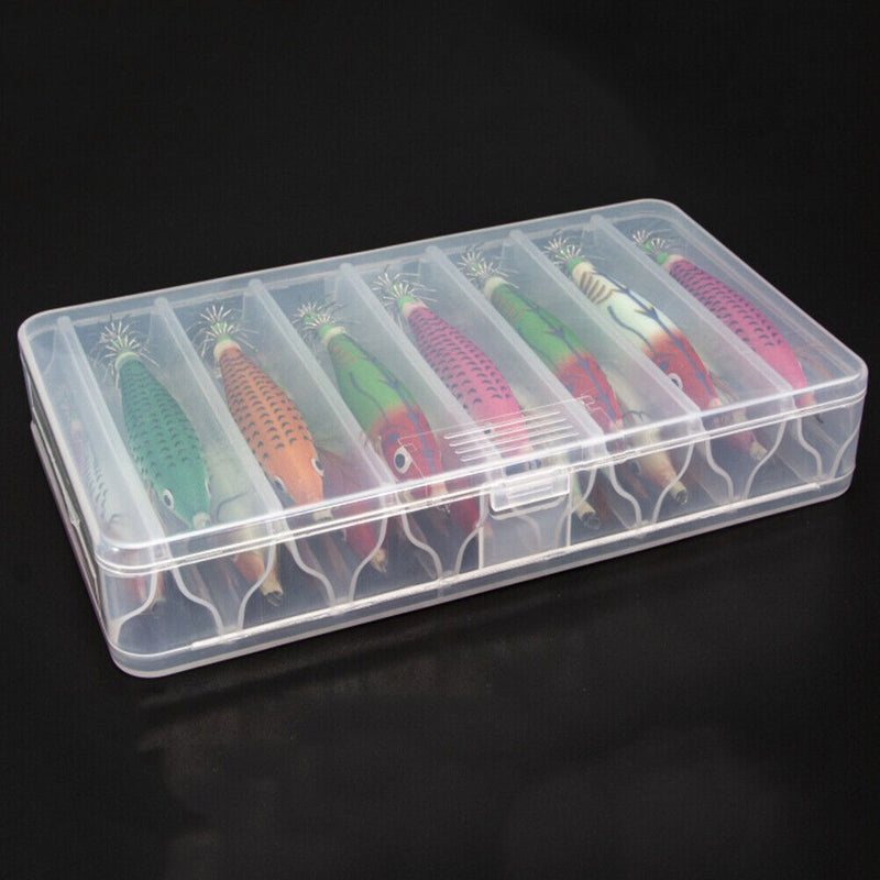 14pcs Luminous Wood Shrimp Bionic Fishing Lures Jig Hooks 8cm Bait Tackle