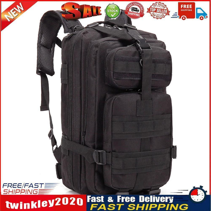 30L Outdoor Sports Waterproof Backpacks Large Storage Rucksack (Black) Newly