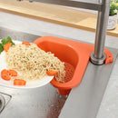 Sink Strainer Colander Drain Basket 1pc Hanging Shelf Rack with 2 Sponges Newly