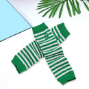 Fashion Striped Long Women Gloves Stretchy Knitted Fingerless Gloves Arm Warm