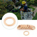 100PCS Copper Crush Washer Gasket Set Flat Rings Seal Assortment Kits