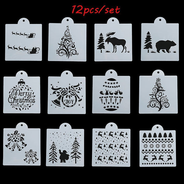 Decorative Embossing Template Layering Stencils Merry Christmas Scrapbooking