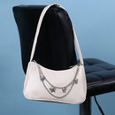 Fashion Women Butterfly Chain PU Underarm Bag Casual Small Handbag (Beige)