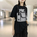 Fashion Women Chest Shoulder Bag Hip Hop Multi-pocket Pouch Oxford Street Pac