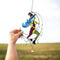 Stained Glass Halloween Witch On Moon Suncatcher Window Hangings Art Decoration