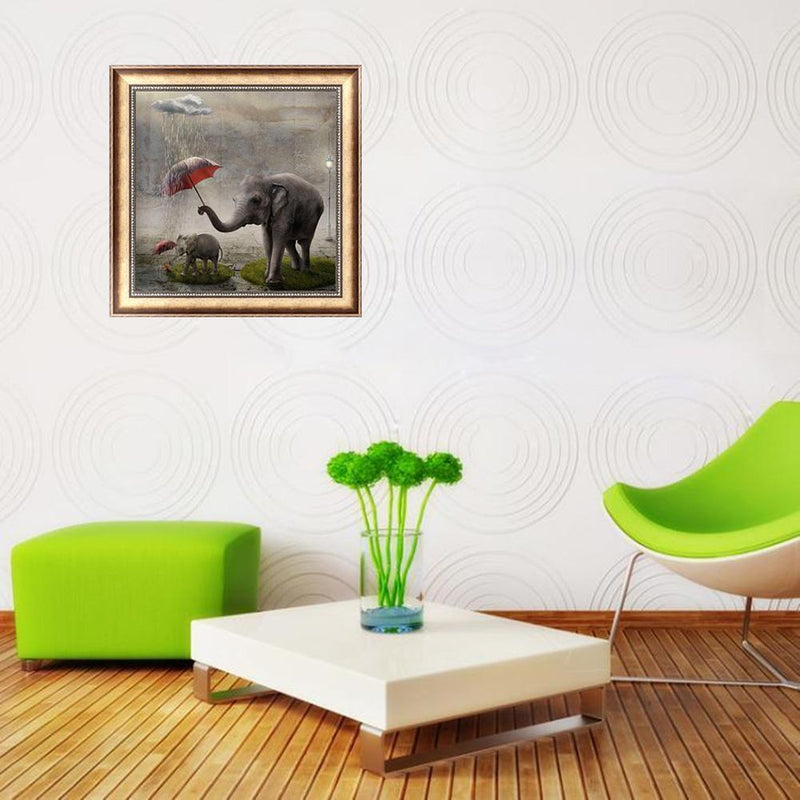 Elephant Painting Embroidery DIY Craft 5D Diamond Mosaic Cross Stitch Kit