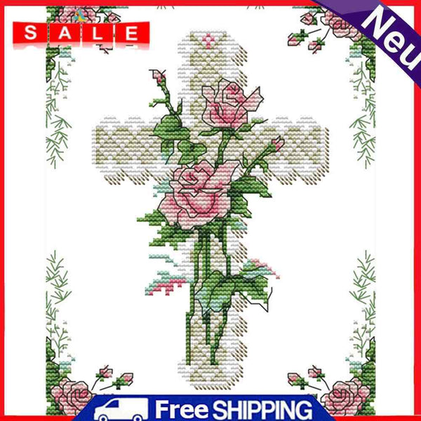DIY Heart of Rose Partial Embroidery Set Canvas Artworks Home Wall Decorations