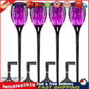 12LED Solar Flame Torch Light Flashing Purple Light Yard Stake Lamp (4pcs) Newly