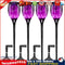 12LED Solar Flame Torch Light Flashing Purple Light Yard Stake Lamp (4pcs) Newly