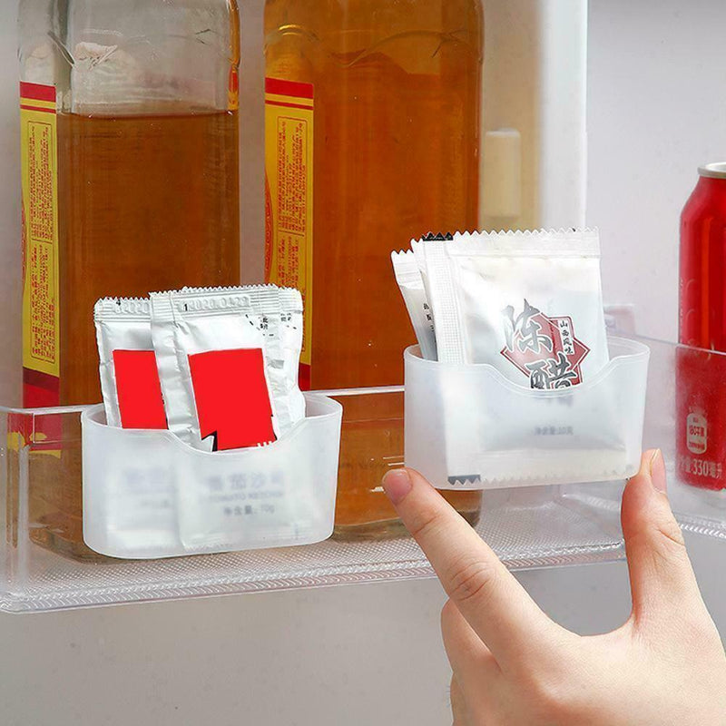 2Pcs Kitchen Cabinet Counter Shelf Stackable Refrigerator Rack Organizer H5Q7