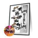5D DIY Full Drill Round Shape Cows Rhinestone Diamond Drawing Home Decoration