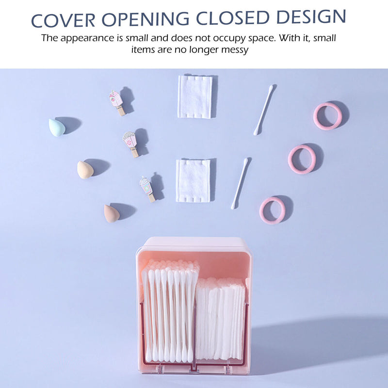 Cotton Swabs Q-tips Holder Dispenser Container Box with 2 Compartments Organi