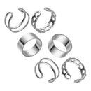 Circular Finger Accessories Opening Gothic Stack Plain Band Rings Set Punk