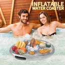 Inflatable Drink Holder Water Floating Beer Beverage Cup Saucer Snack Tray Newly