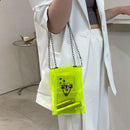 Fashion Women Solid Color Small Crossbody Bag Casual Chain Transparent Handbag