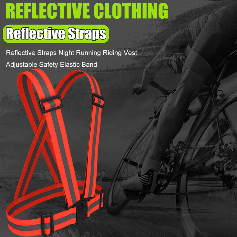 Reflective Straps Vest Traffic Night Work Running Cycling Protective Clothi