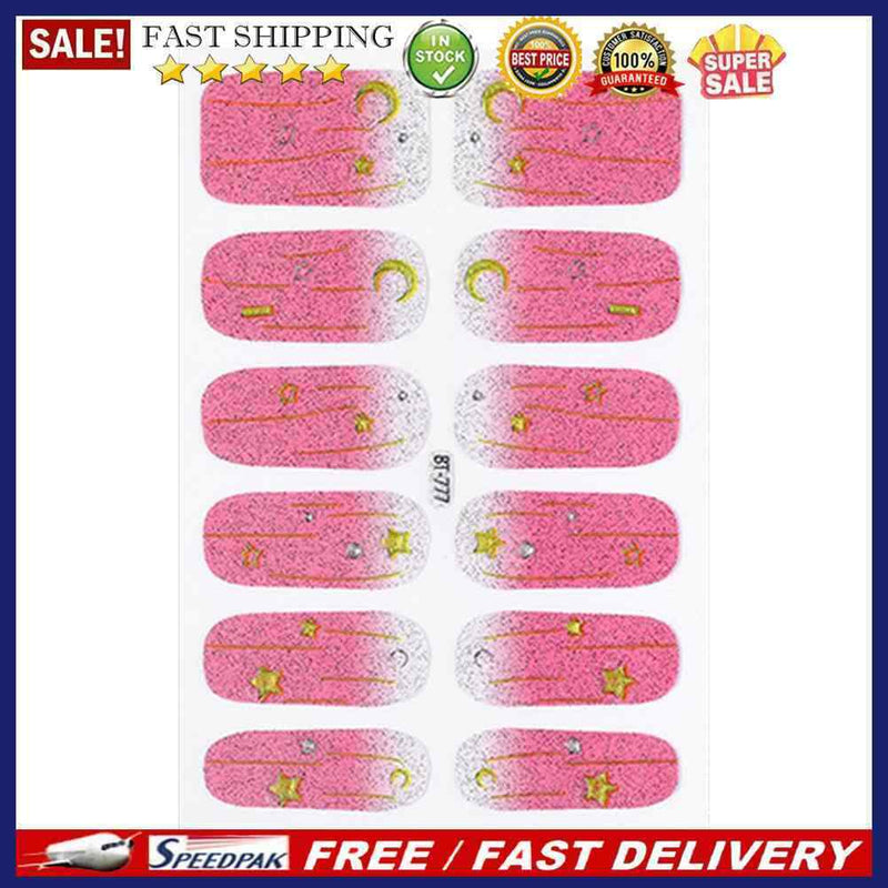 French Full Stickers Frangipani Daisy Nail Polish Stickers DIY Nail Decoratio