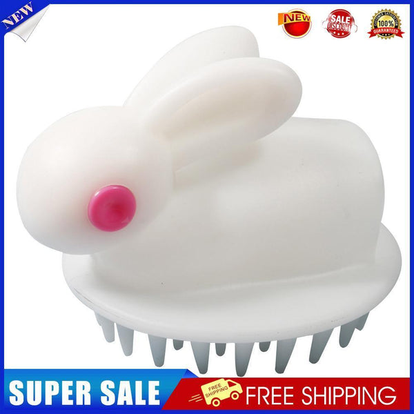 Silicone Head Scalp Massage Brush Shampoo Hair Washing Bath Comb (White)