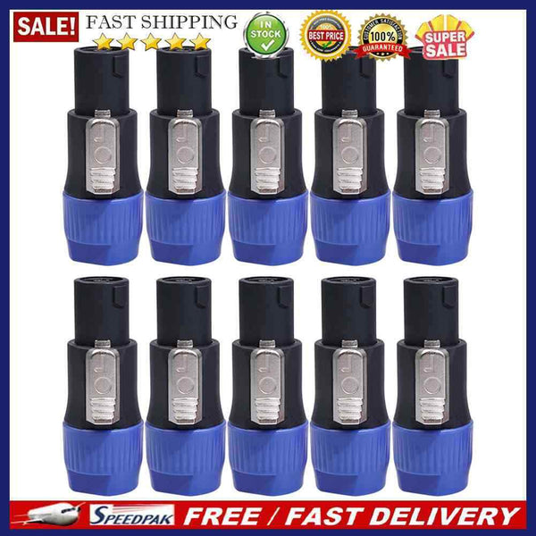 10pcs NL4FC Speaker Connectors 4 Pole 4 Pin Male Audio Cable Adapter Speako