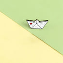 Women Men Paper Plane Boat Enamel Lapel Pin Jewelry Shirt Bag Decoration Broo