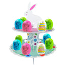 2 Layers Easter Egg Tray Party Dessert Cupcake Display Holder (B Flower)