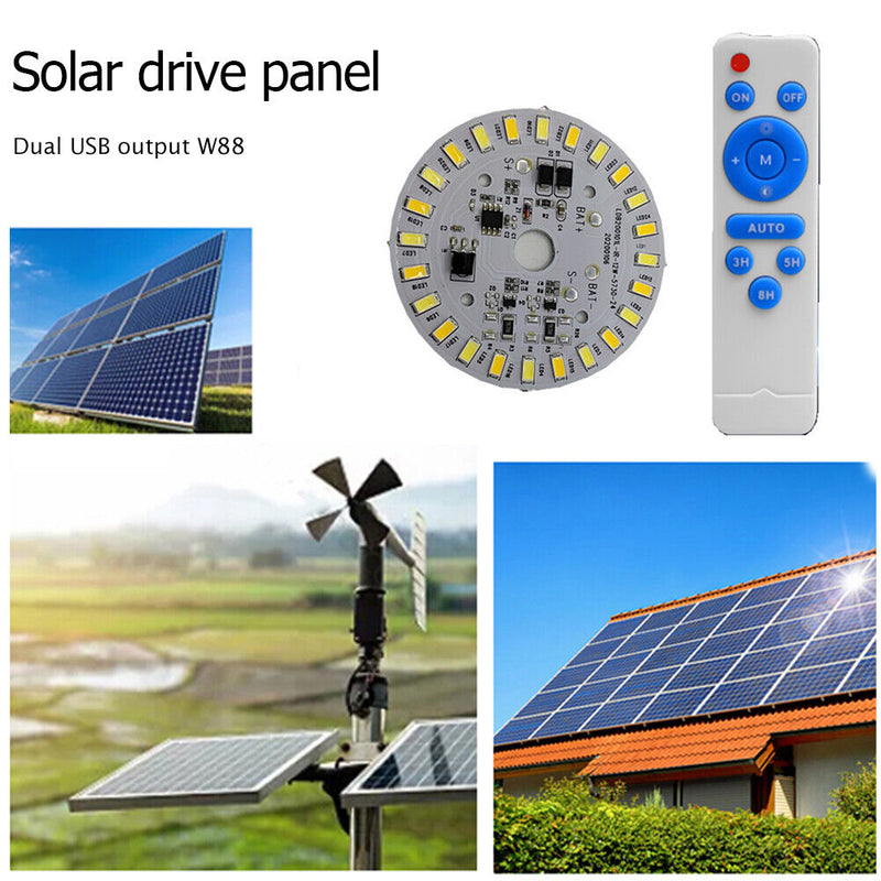 Circular Solar Lamp Board 12W Remote Control LED Round Panel for Ceiling Lights