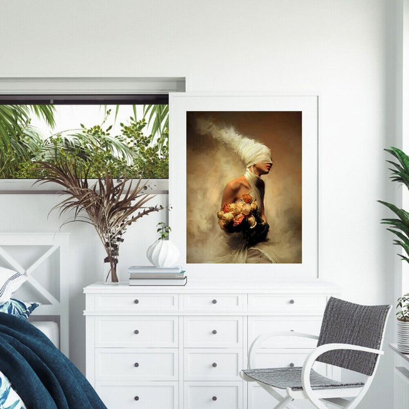 Smoke Girl Oil Paint By Numbers DIY Handpainted on Canvas Wall Art Picture