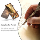 Calligraphy Feather Dip Pen Writing Ink Quill Fountain Pen Set (Yellow)