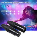 1 Pair XLR 3Pin Male Female DIY Audio Cable Connectors Solder Plug (Black) Newly
