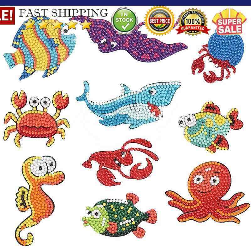 DIY Animals Full Drill Diamond Painting Kids Round Diamond Stickers Craft K