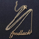 Fashion Women Letter Goodluck Pendant Charm Clavicle Chain Necklace Jewelry