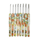 8pcs Flower Printed Crochet Hook Needles Kit Aluminum Needle for DIY Stitching