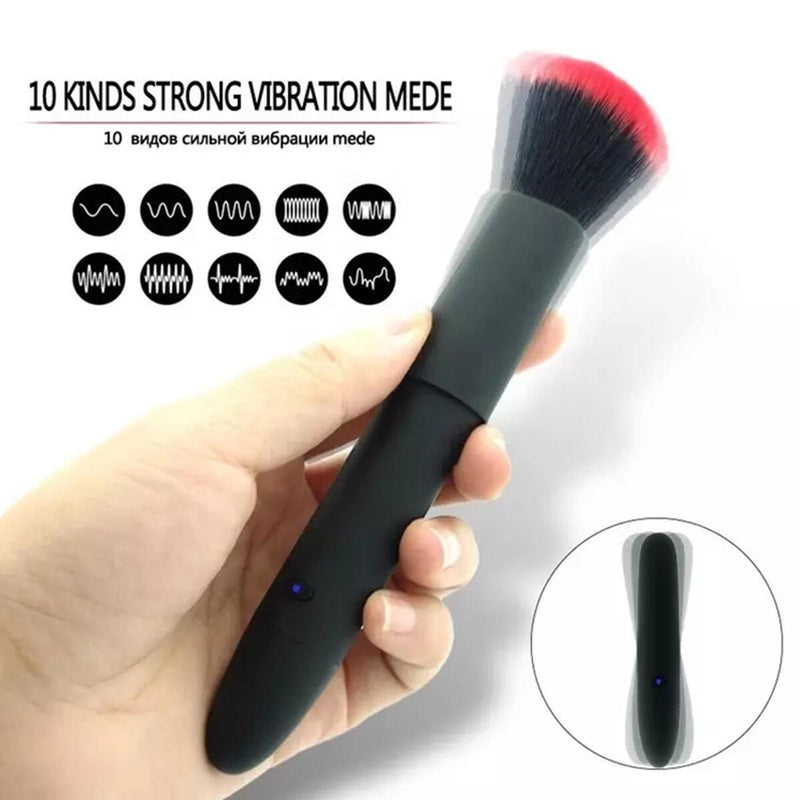 Electric Makeup Brush 10 Speed Waterproof USB Charge Vibrating Gift`