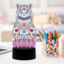 DIY Special Shaped Diamond Painting Cat LED Light Cross Stitch Embroidery L